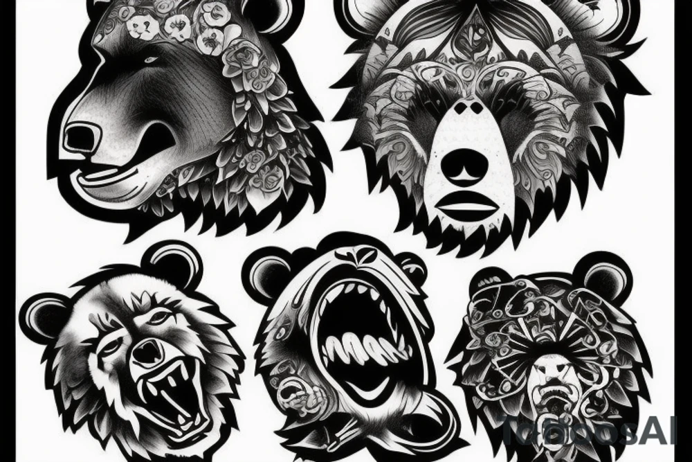 angry bear tattoo idea