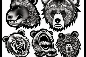angry bear tattoo idea