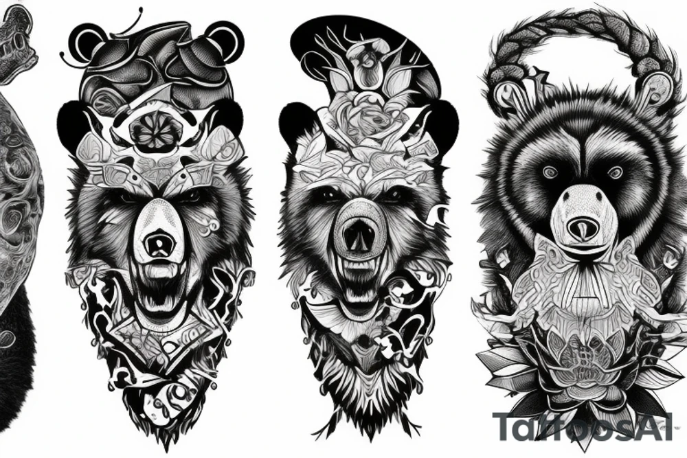 angry bear tattoo idea