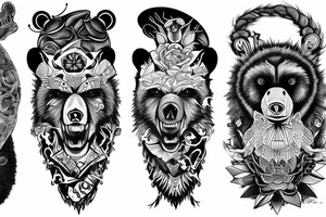 angry bear tattoo idea