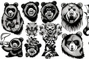 angry bear tattoo idea