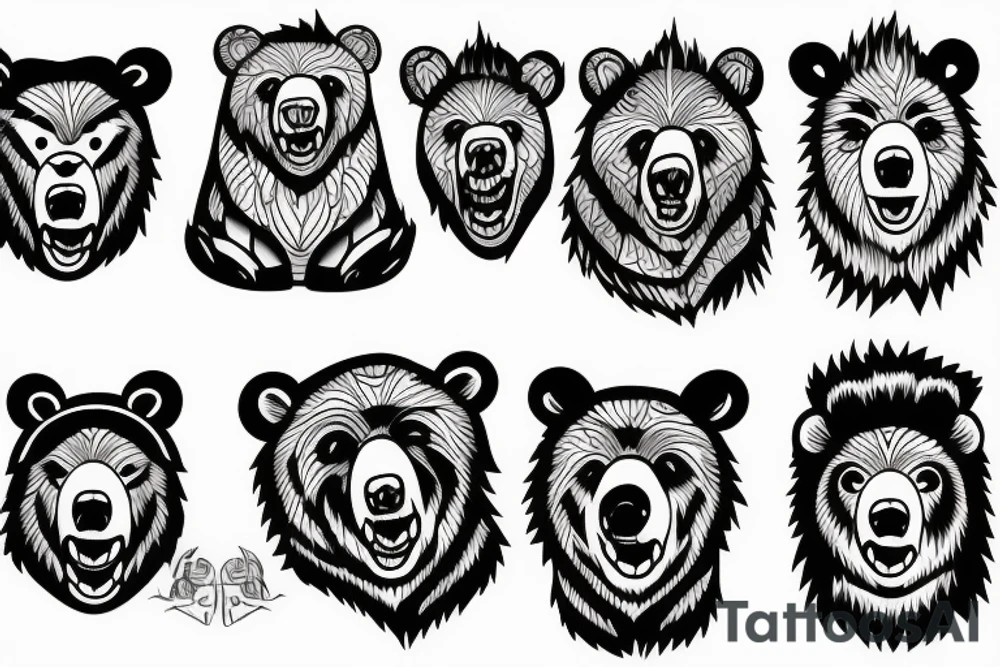 angry bear tattoo idea