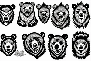 angry bear tattoo idea