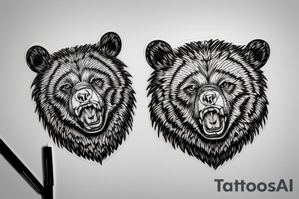 angry bear tattoo idea