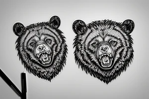 angry bear tattoo idea