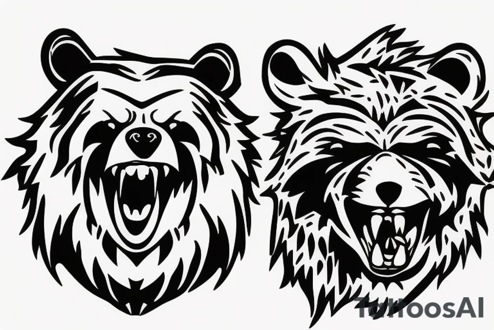 angry bear tattoo idea