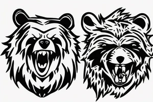 angry bear tattoo idea