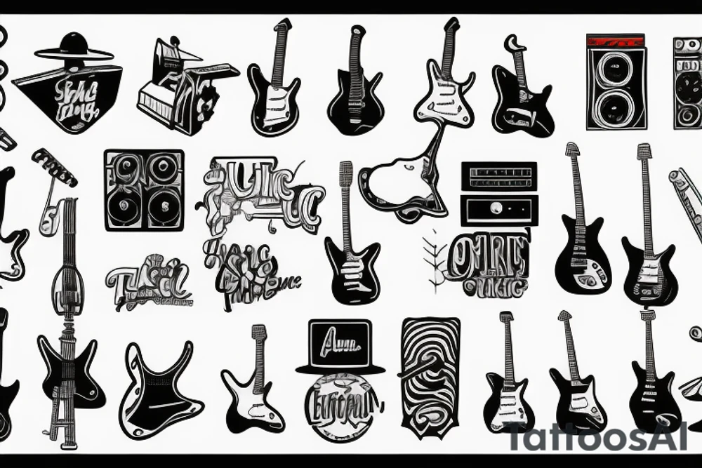 Electric guitar tattoo idea