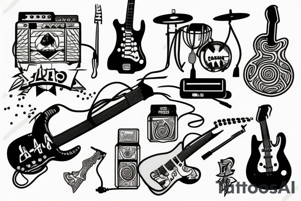 Electric guitar tattoo idea