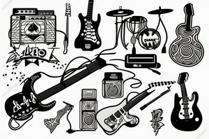 Electric guitar tattoo idea