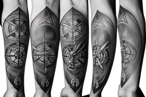 Viking compass with sword tattoo idea