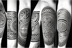 Viking compass with sword tattoo idea