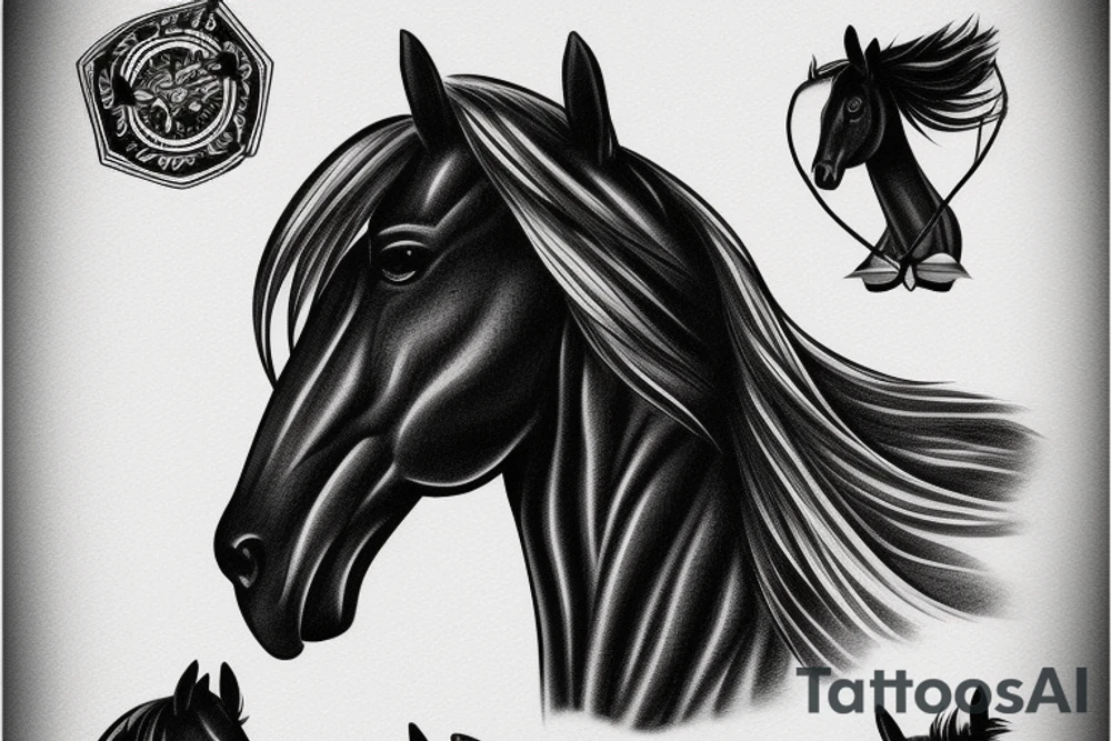 Horse on a surfboard tattoo idea