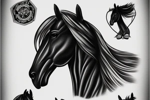 Horse on a surfboard tattoo idea