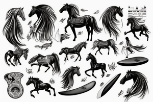 Horse on a surfboard tattoo idea