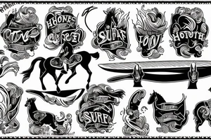 Horse on a surfboard tattoo idea