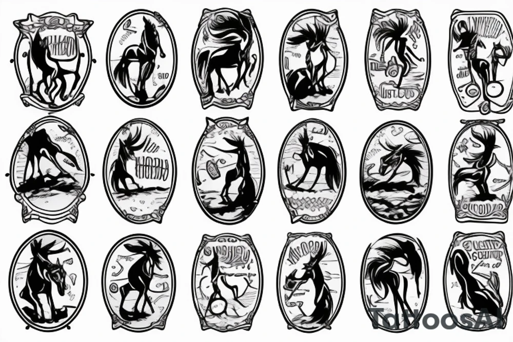Horse on a surfboard tattoo idea