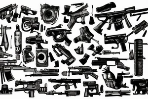 automatic rifle tattoo idea