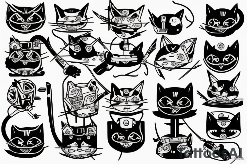 Robot cat warrior tattoo idea