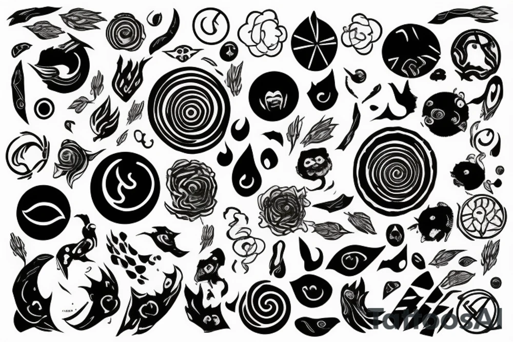 a circle filled with a blazing fire tattoo idea