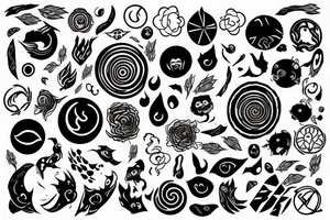 a circle filled with a blazing fire tattoo idea