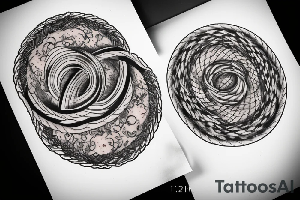 a circle filled with a blazing fire tattoo idea