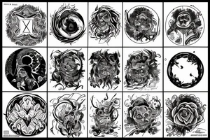 a circle filled with a blazing fire tattoo idea