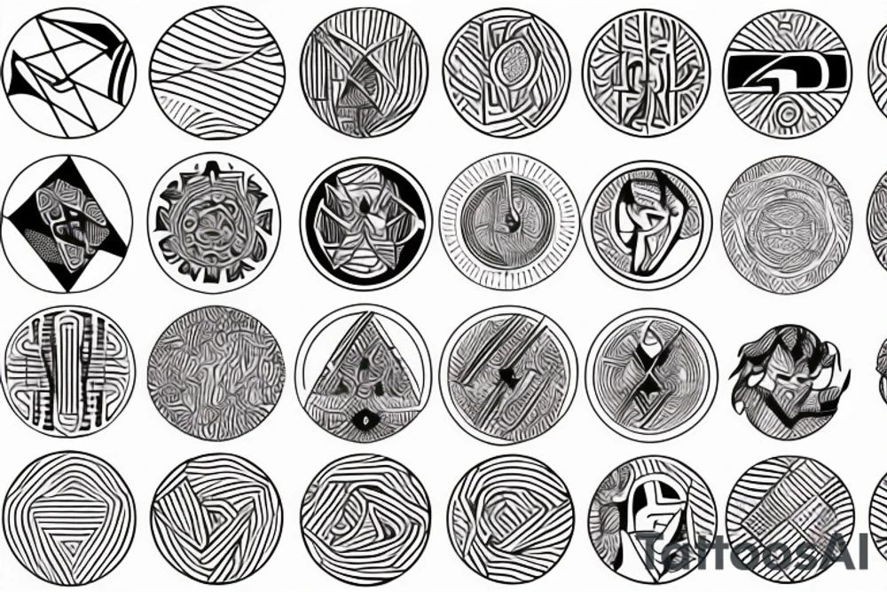 a blazing fire inside of a circle tattoo idea