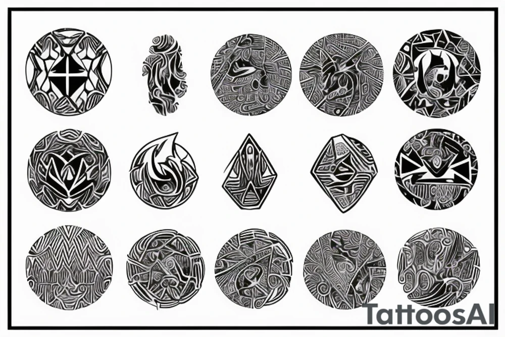a blazing fire inside of a circle tattoo idea
