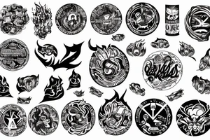 a blazing fire inside of a circle tattoo idea