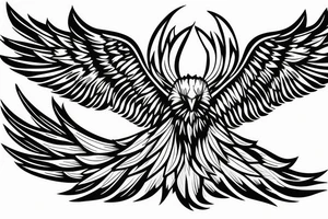 an eagle with its wings spread looking straight at you tattoo idea