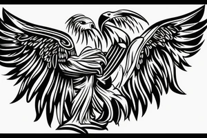 an eagle with its wings spread looking straight at you tattoo idea