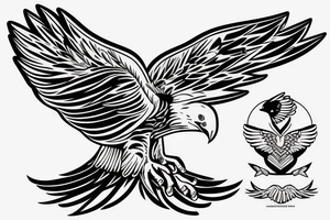 an eagle with its wings spread looking straight at you tattoo idea
