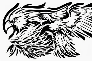 an eagle with its wings spread looking straight at you tattoo idea