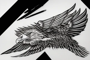 an eagle with its wings spread looking straight at you tattoo idea