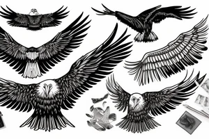 an eagle with its wings spread looking straight at you tattoo idea