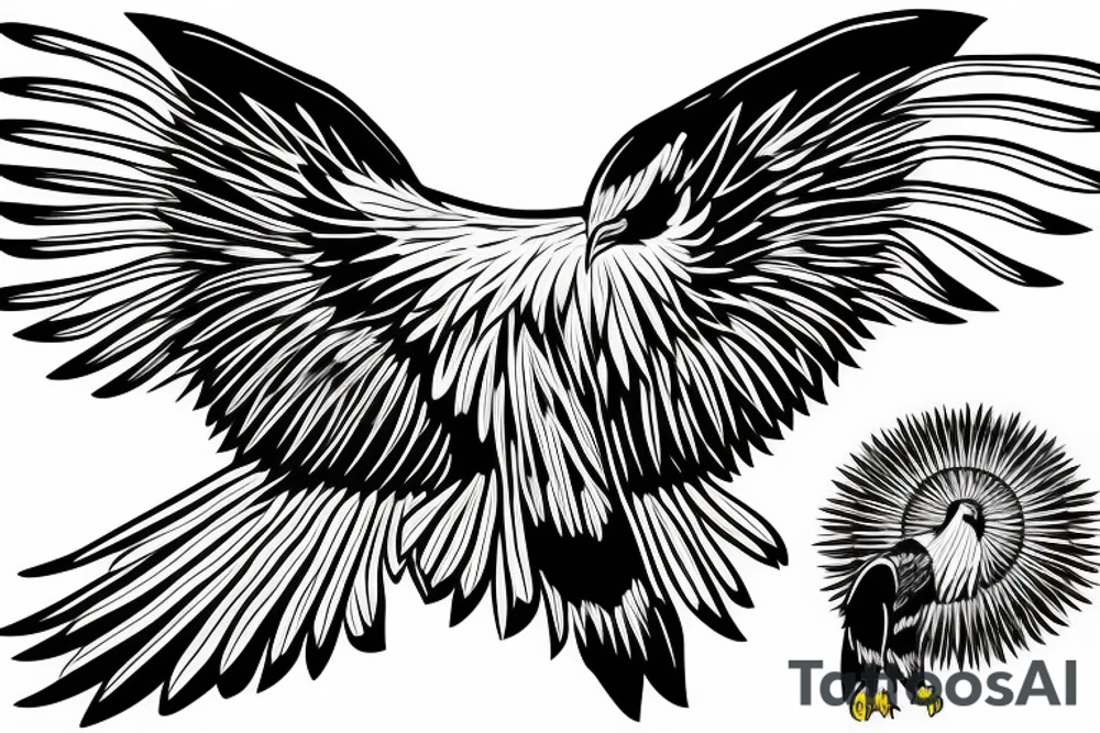 an eagle with its wings spread looking straight at you tattoo idea an eagle with its wings spread looking straight at you tattoo idea