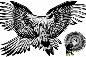 an eagle with its wings spread looking straight at you tattoo idea