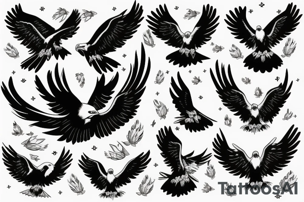 an eagle with its wings spread looking straight at you tattoo idea an eagle with its wings spread looking straight at you tattoo idea