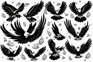 an eagle with its wings spread looking straight at you tattoo idea