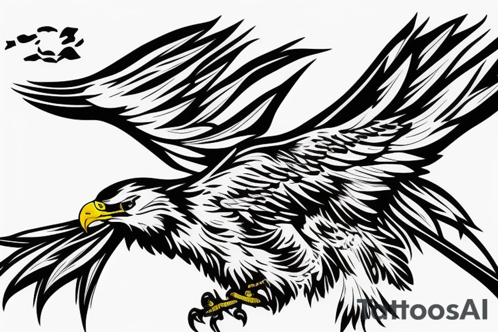 an eagle with its wings spread looking straight at you tattoo idea