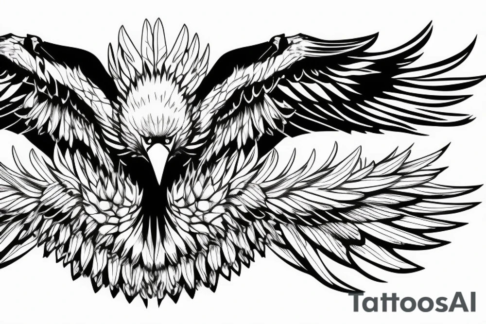 an eagle with its wings spread looking straight at you tattoo idea an eagle with its wings spread looking straight at you tattoo idea