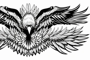 an eagle with its wings spread looking straight at you tattoo idea