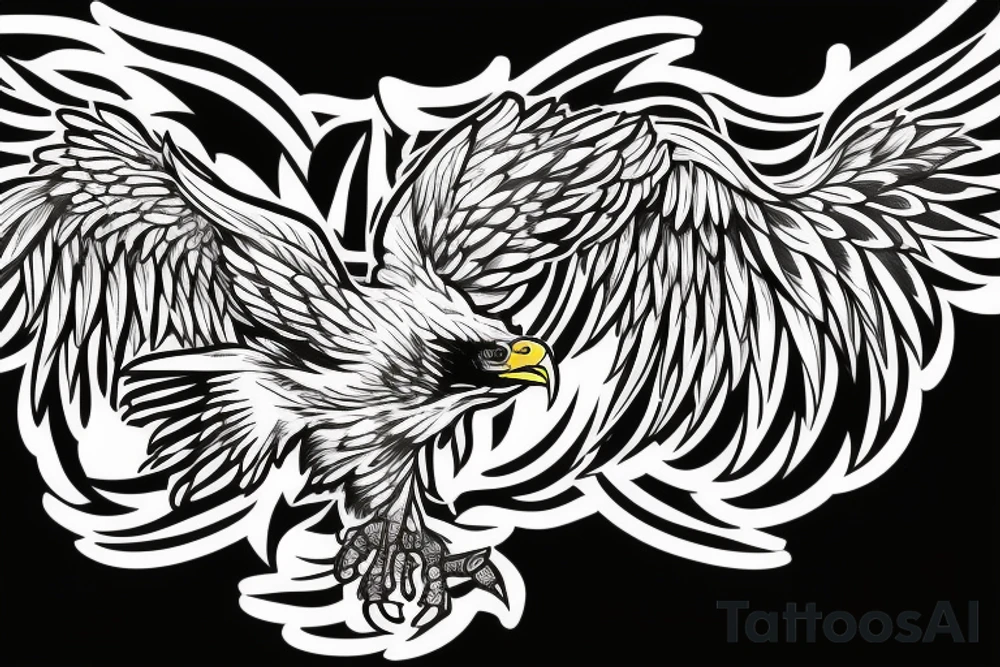 an eagle with its wings spread looking straight at you tattoo idea