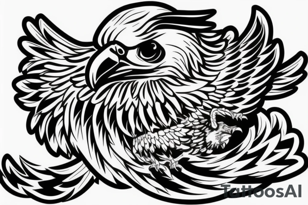 an eagle with its wings spread looking straight at you tattoo idea