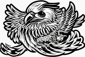 an eagle with its wings spread looking straight at you tattoo idea