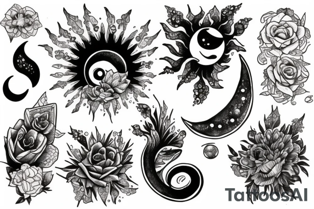 Luna y sol tattoo idea