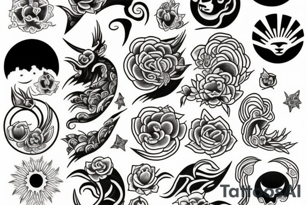 Luna y sol tattoo idea