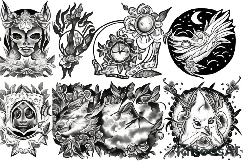 Luna y sol tattoo idea
