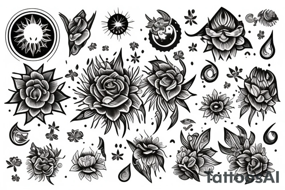 Luna y sol tattoo idea